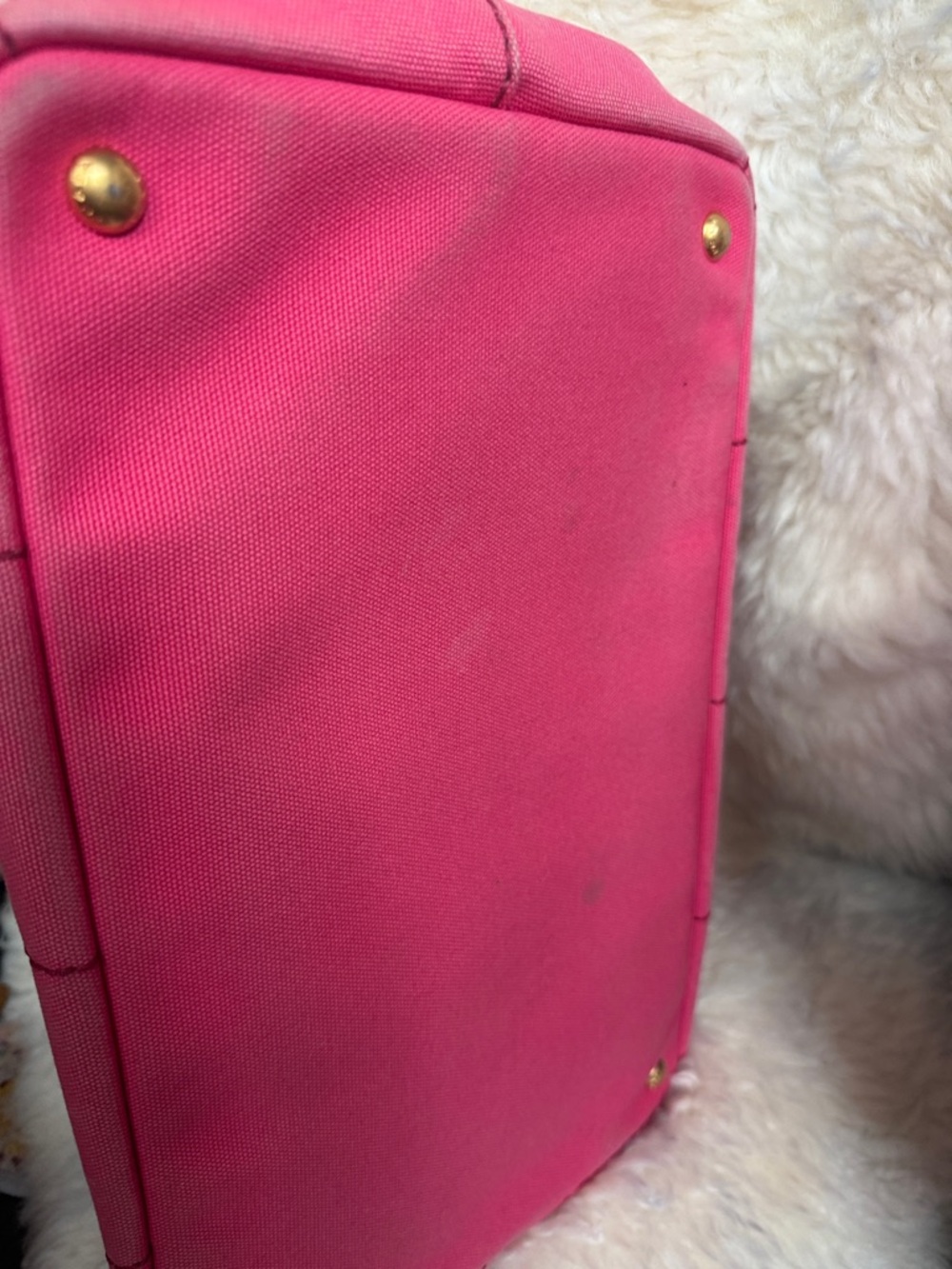 Prada Hot Pink Canapa Canvas Tote with crossbody strap - Picture 6 of 11